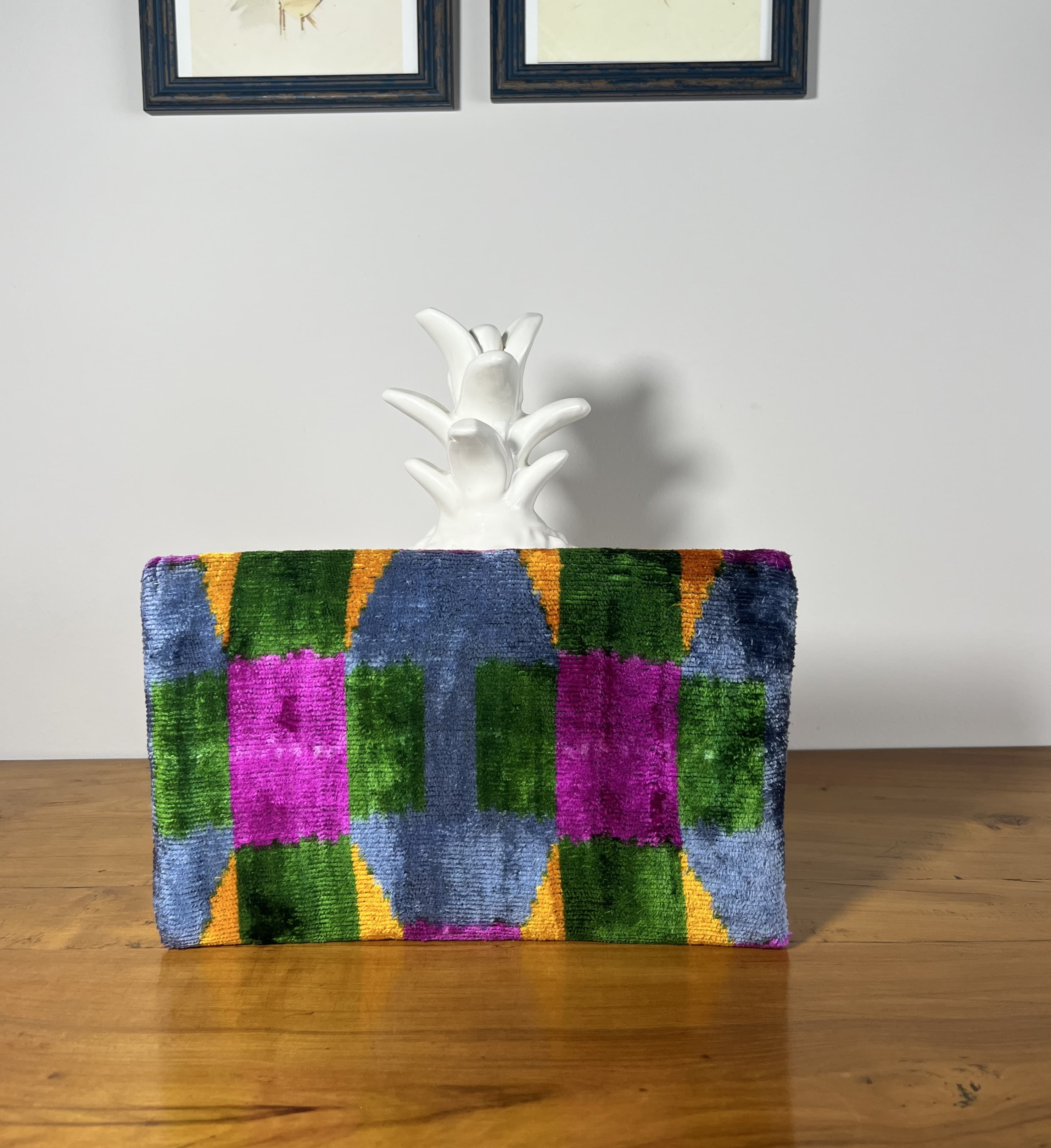 Aurea — cartera mostaza y verde y morado y azul artesanal de Lucía Lacunza · vista 2