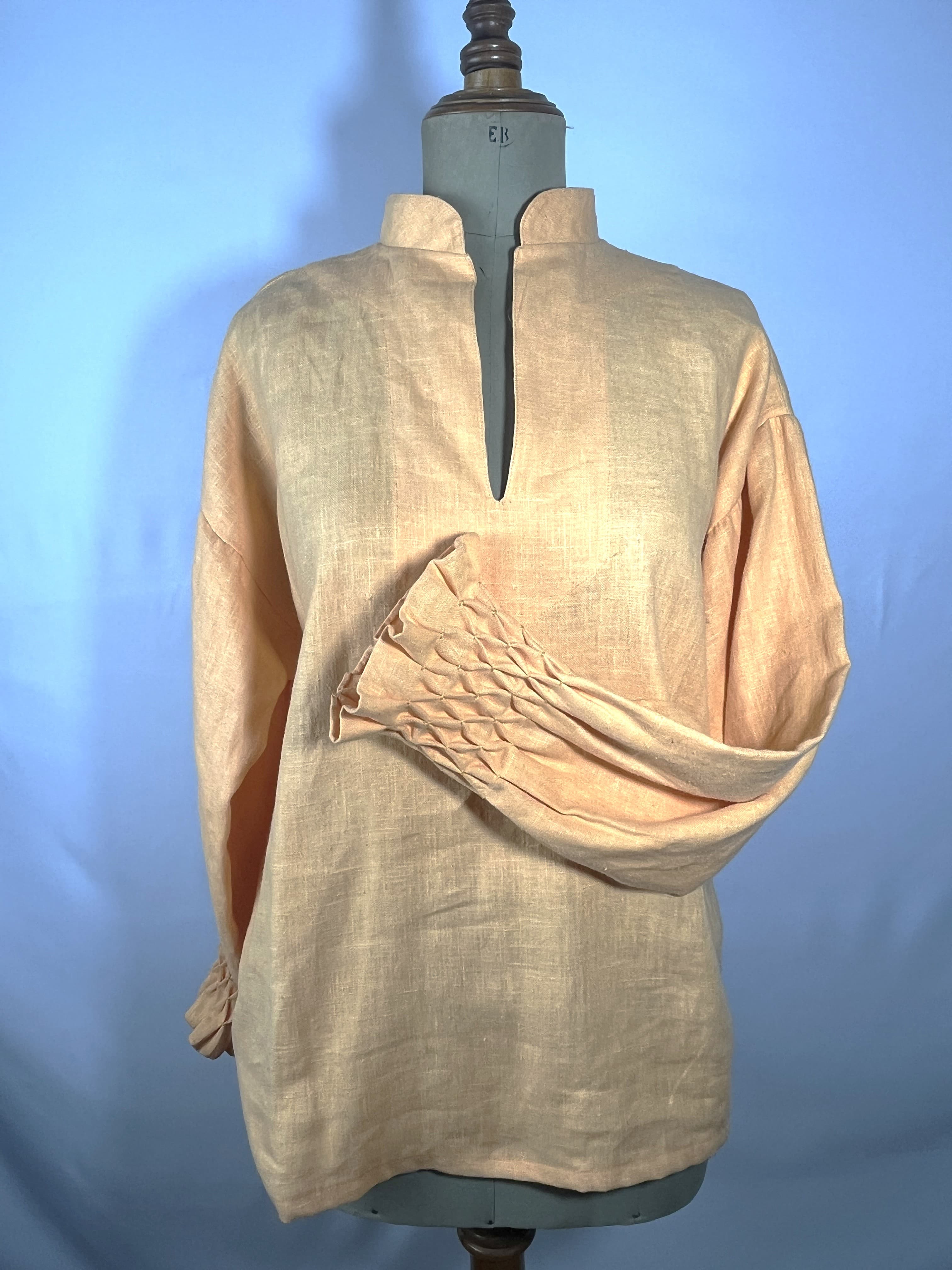 Lino de sol — blusa naranja huevo artesanal de Lucía Lacunza · vista 4
