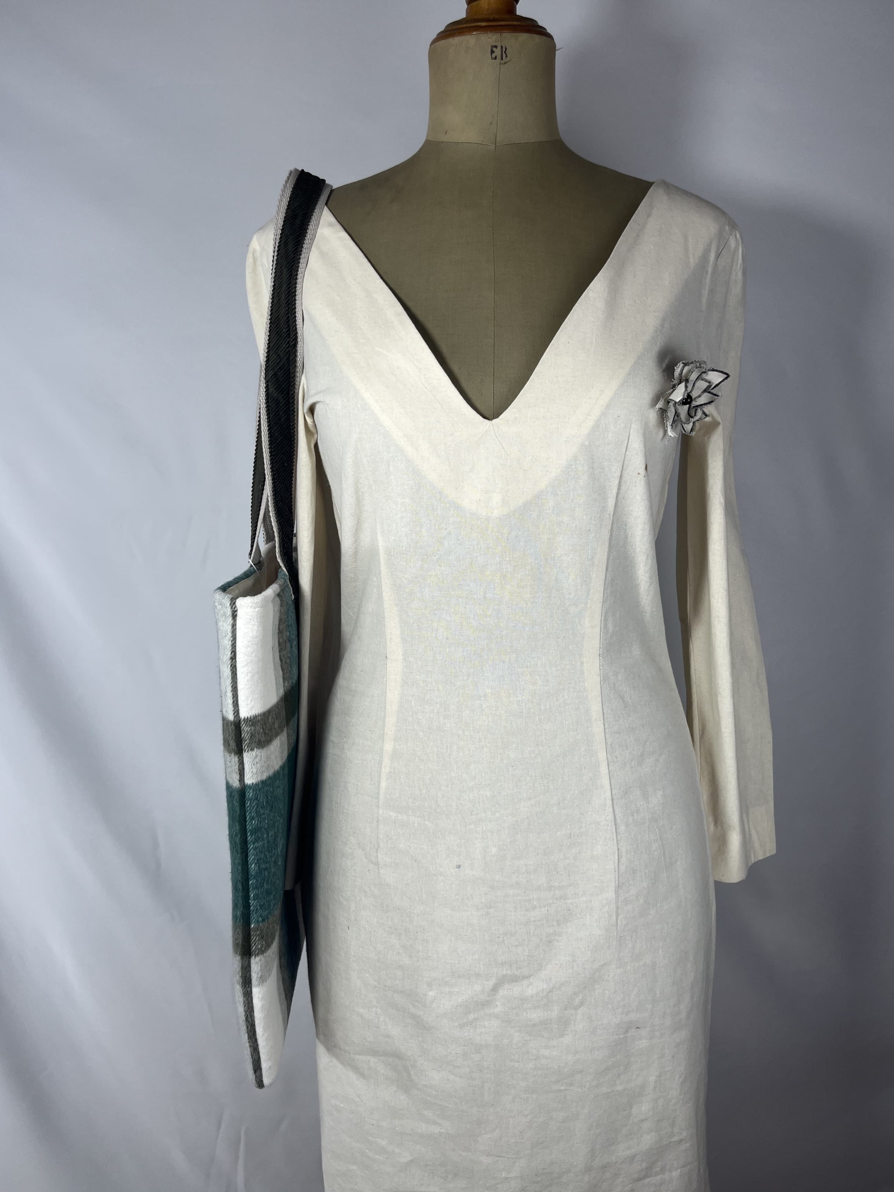 Abeto — bolso verde y gris y blanco artesanal de Lucía Lacunza · vista 5