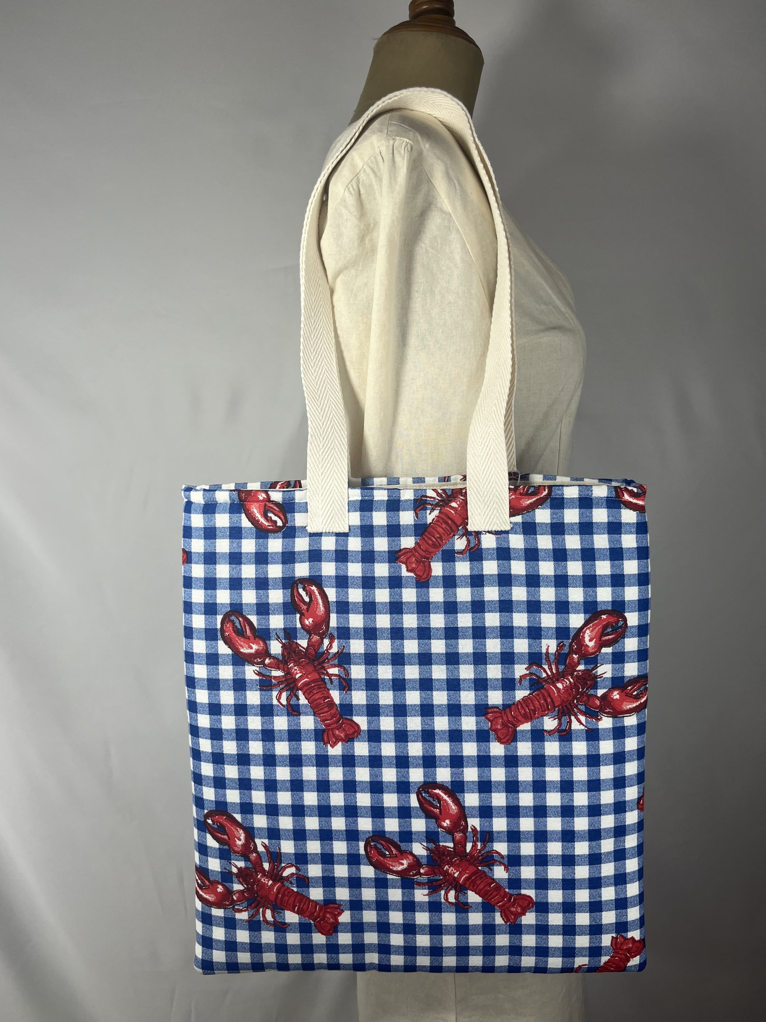 Capri — bolso azul y rojo y blanco artesanal de Lucía Lacunza · vista 2
