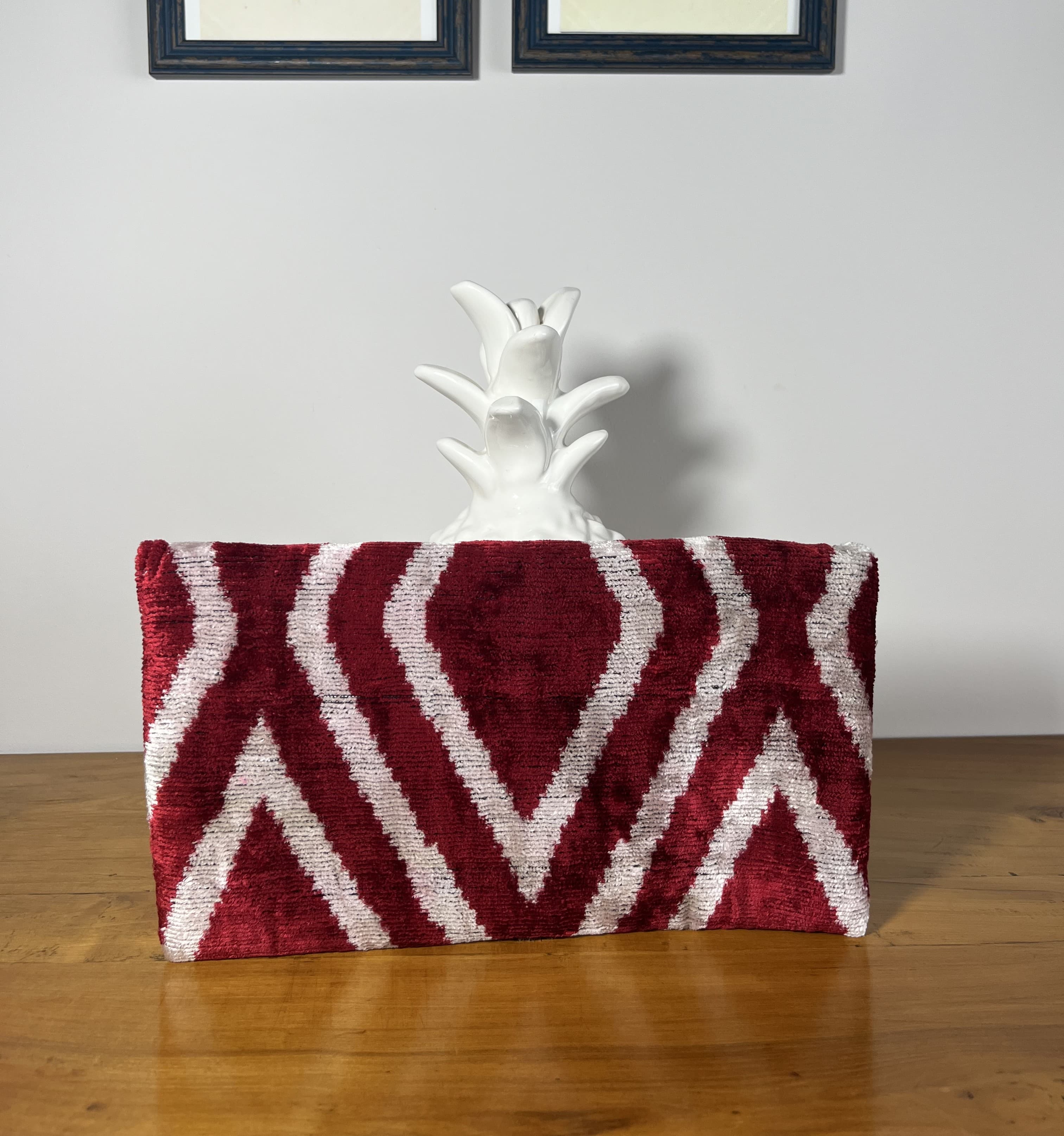 Siena — cartera rojo y gris claro artesanal de Lucía Lacunza · vista 3
