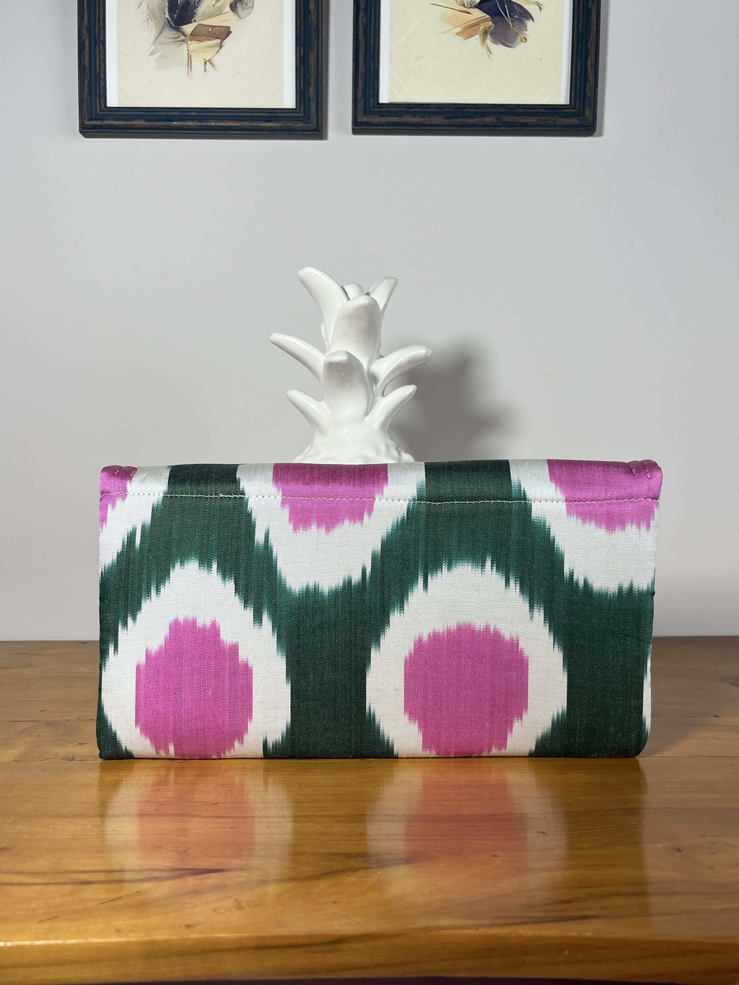 Luna Verde — mules verde y rosa y blanco artesanal de Lucía Lacunza · vista 2