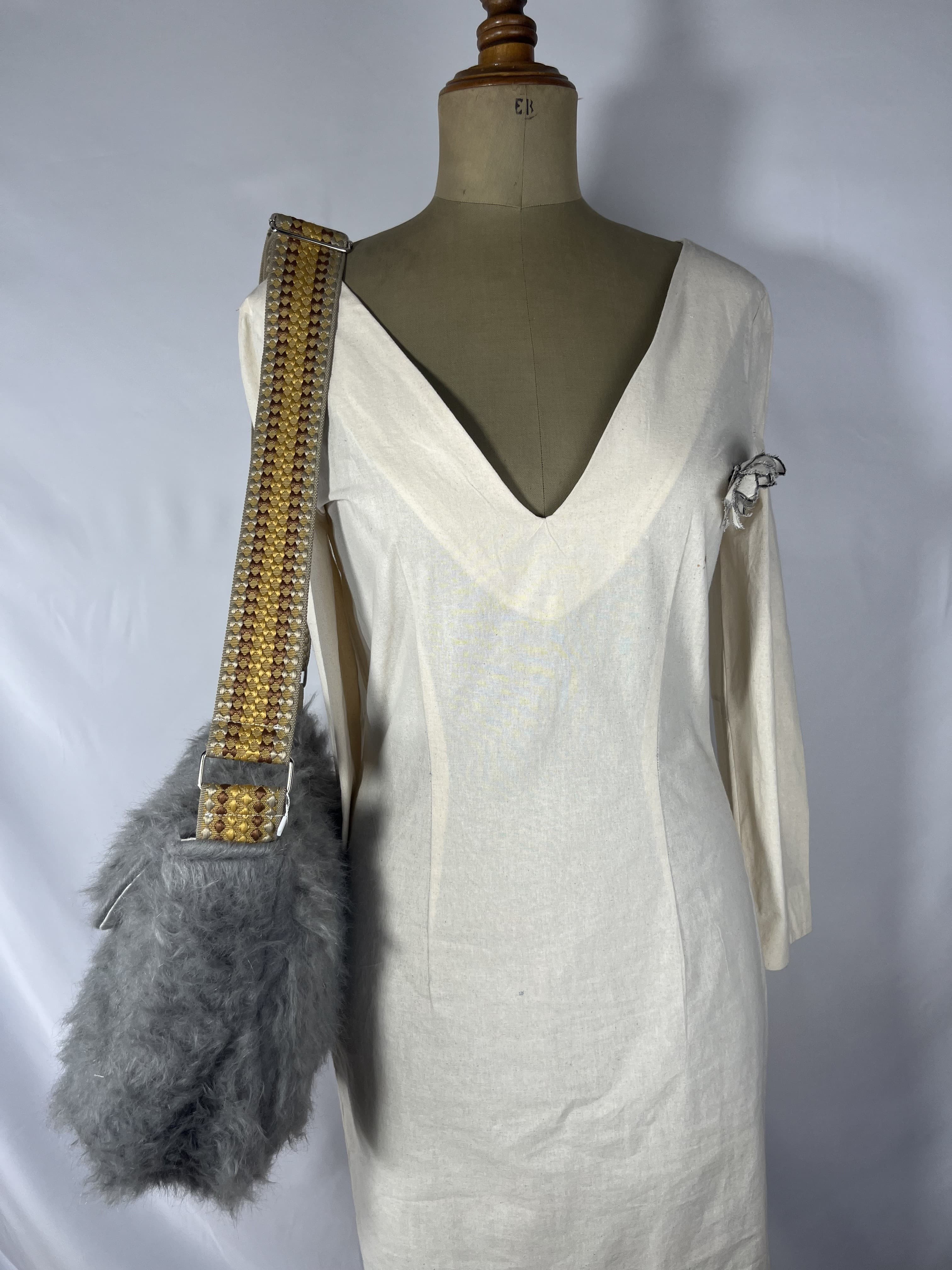 Ceniza — bolso amarillo y marrón y gris artesanal de Lucía Lacunza · vista 4