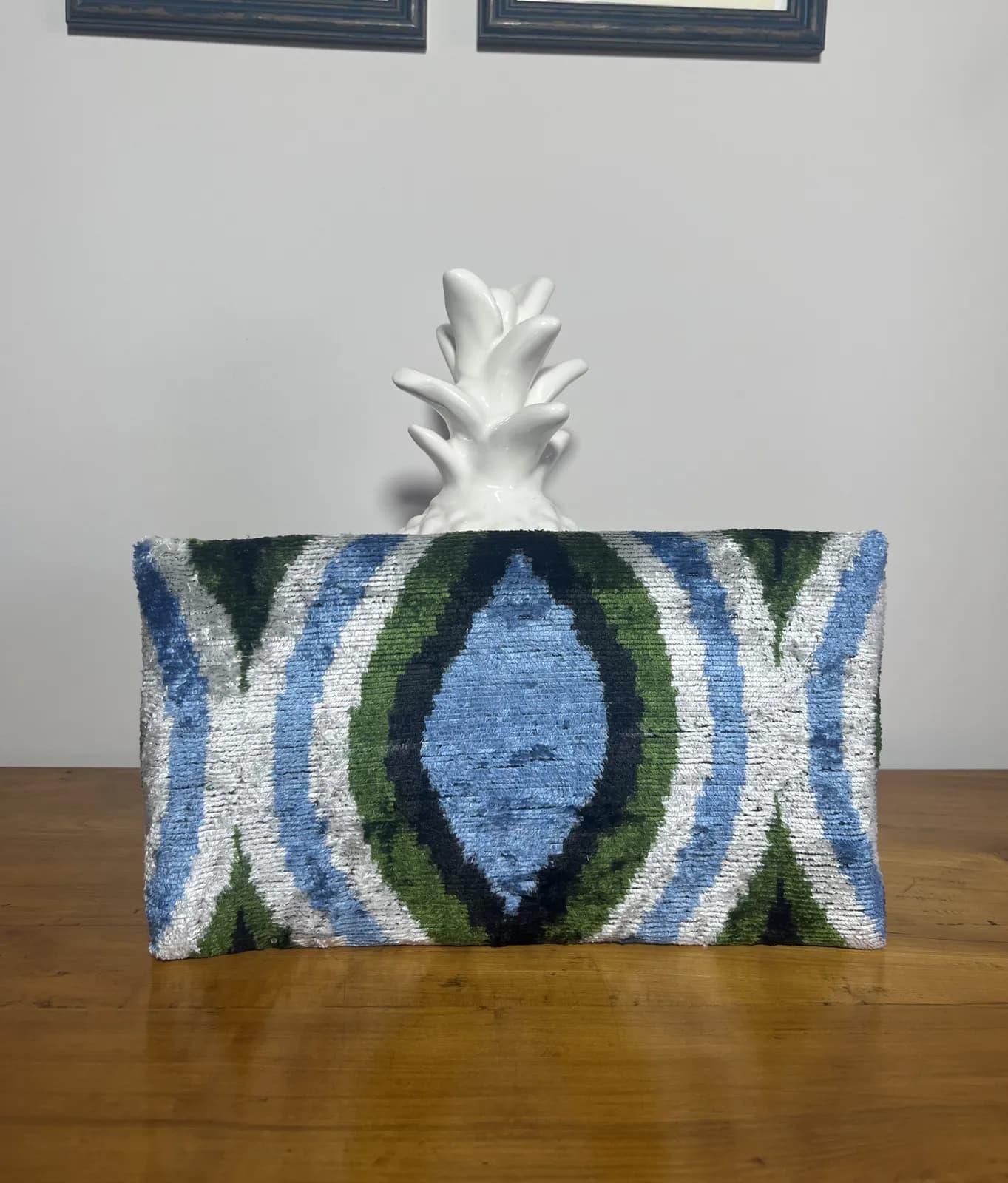 Blend — cartera azul y verde y negro y blanco artesanal de Lucía Lacunza · vista 3