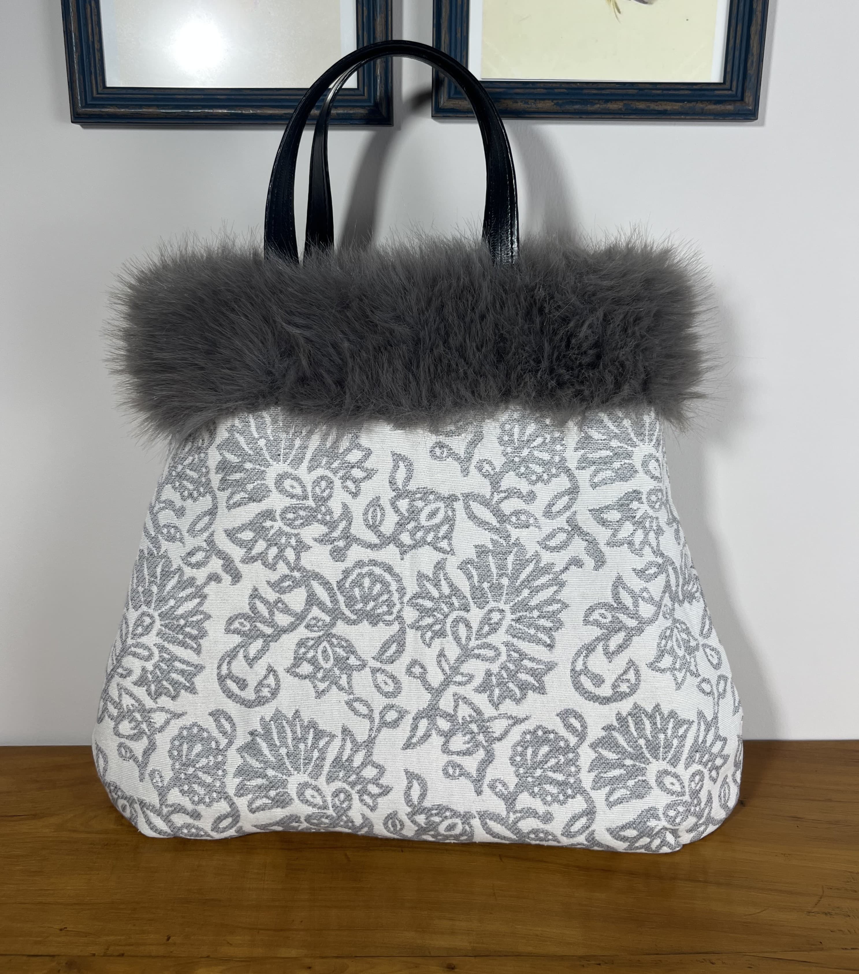 Tartán — bolso negro y gris y blanco artesanal de Lucía Lacunza · vista 2