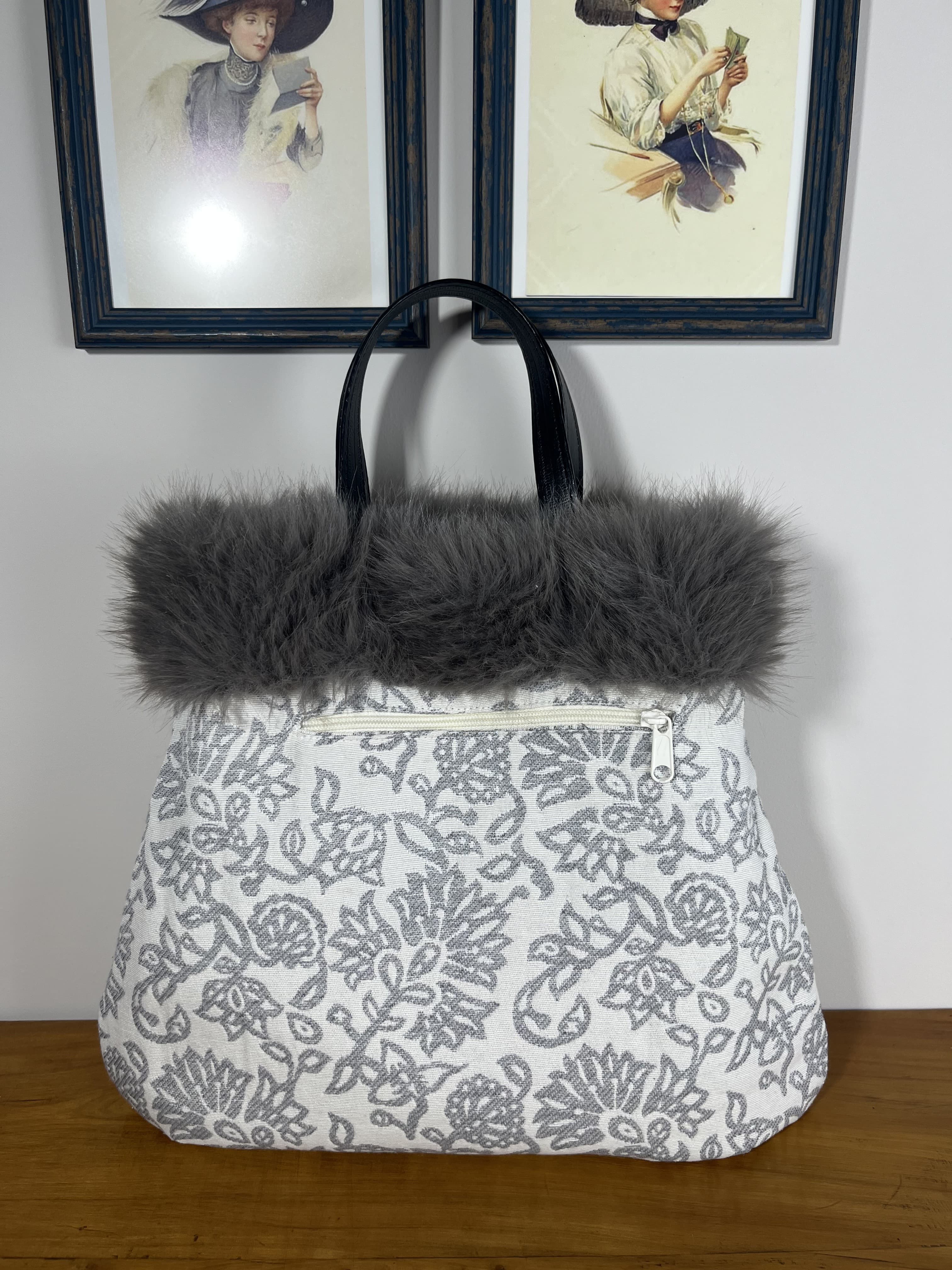 Tartán — bolso negro y gris y blanco artesanal de Lucía Lacunza · vista 5