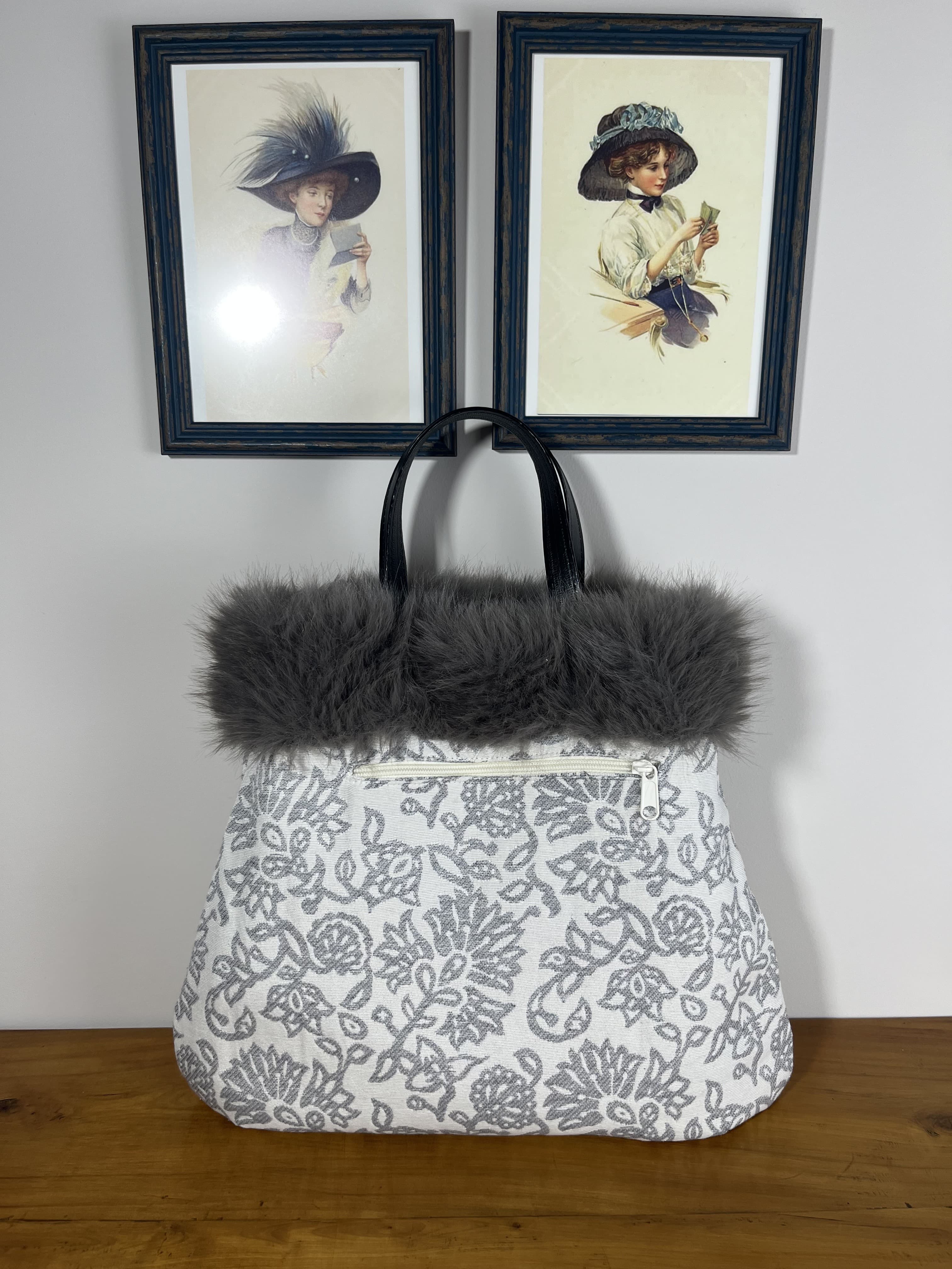 Tartán — bolso negro y gris y blanco artesanal de Lucía Lacunza · vista 6