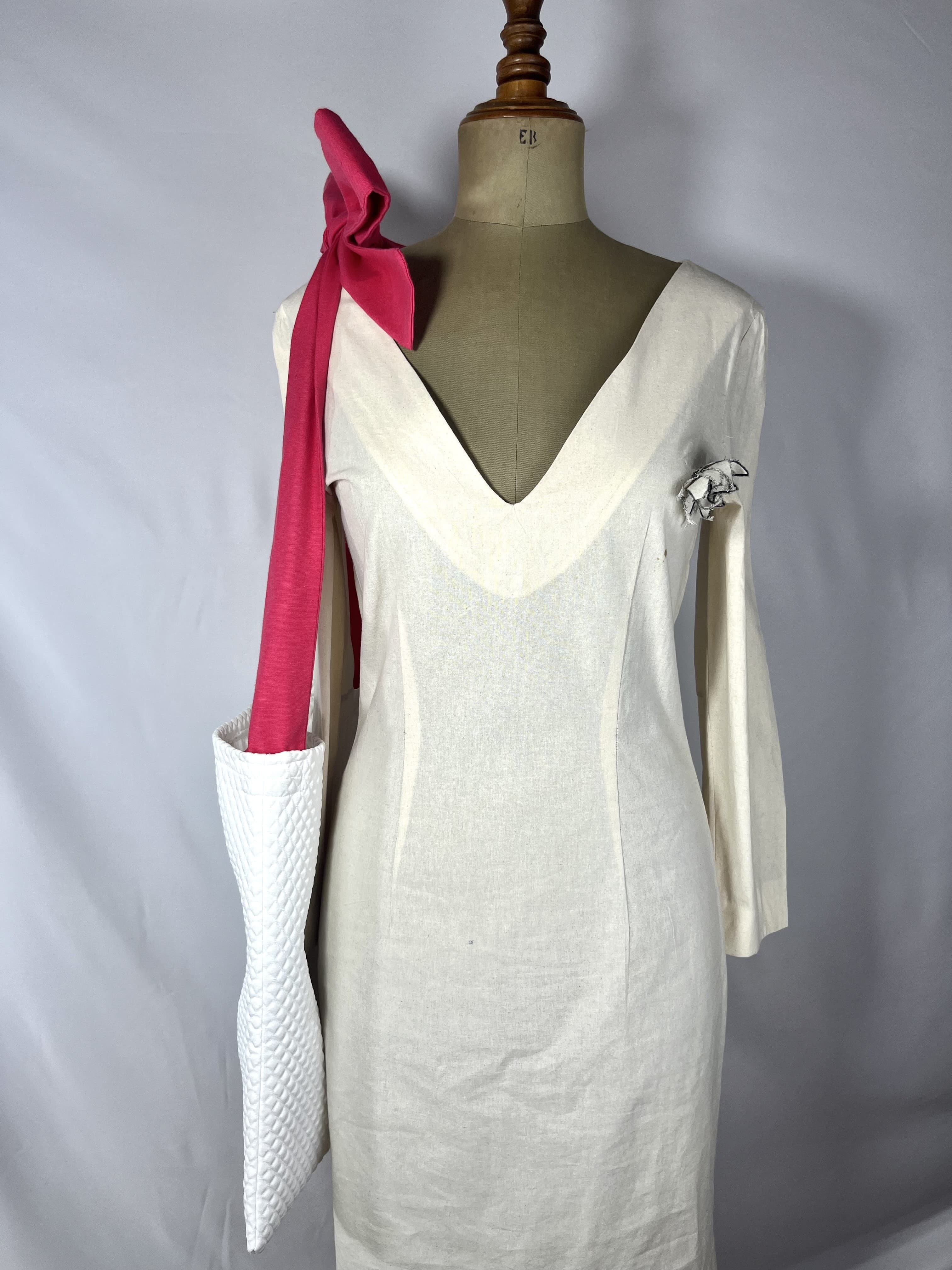 Belle — bolso blanco y rosa artesanal de Lucía Lacunza · vista 2